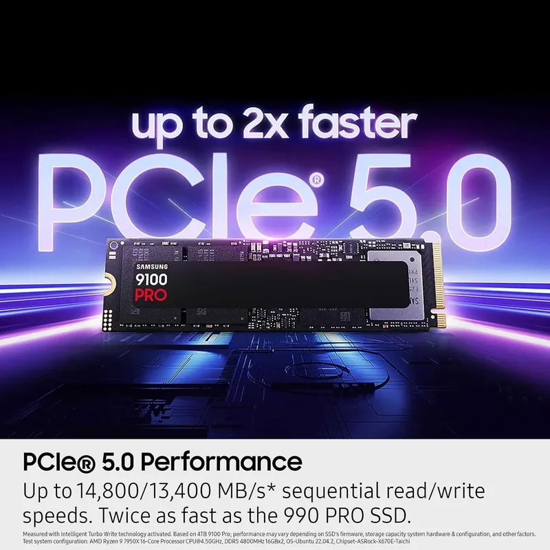 SSD накопитель SAMSUNG SSD 9100 PRO 4TB PCIe 5.0x4 M.2 2280 4TB — фото 4