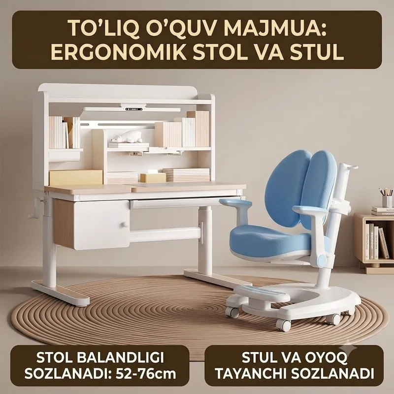 Регулируемая парта и стул для детей (Bolalar uchun regulirovka qilina 3 Регулируемая парта и стул для детей (Bolalar uchun regulirovka qilina 3