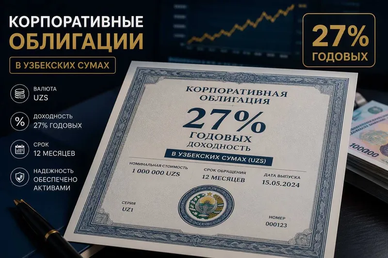 Облигаций 10% годовых в долларах, 27% годовых в сумах (Депозит/Вклад) 2 Облигаций 10% годовых в долларах, 27% годовых в сумах (Депозит/Вклад) 2