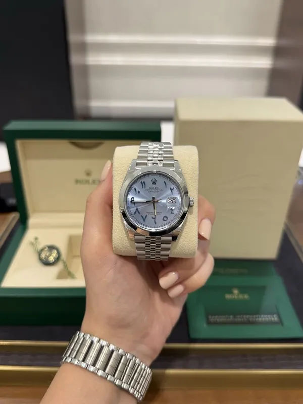Rolex Datejust 41mm Steel Ice Blue Arabic Dial Custom 126300 — фото 2