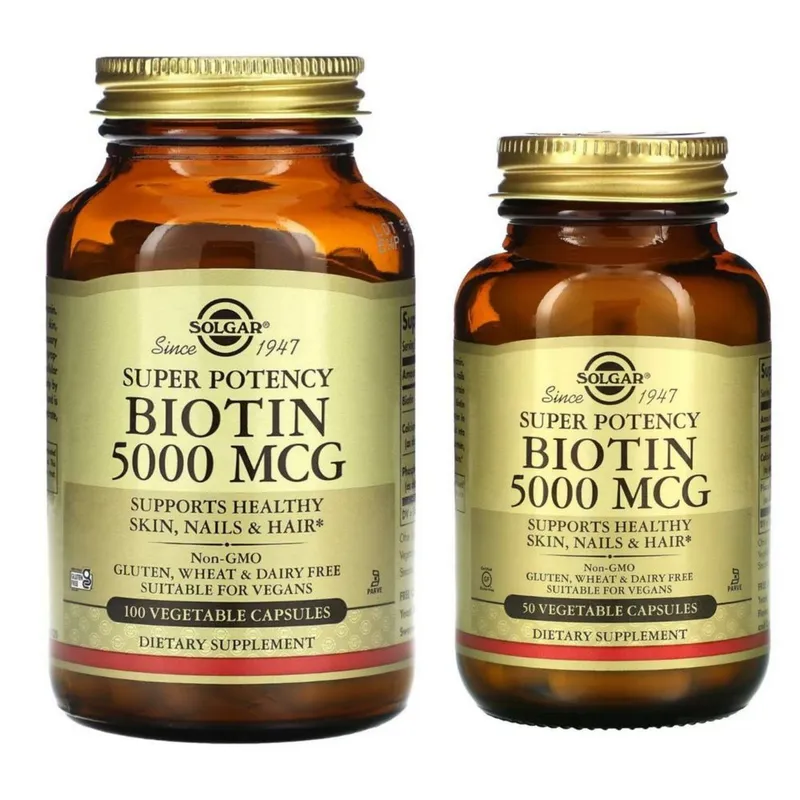 Биотин 5000мг 100 капсул Solgar, Biotin из Америки