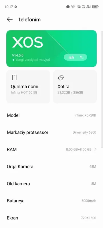 Infinix hot 50 5g 2