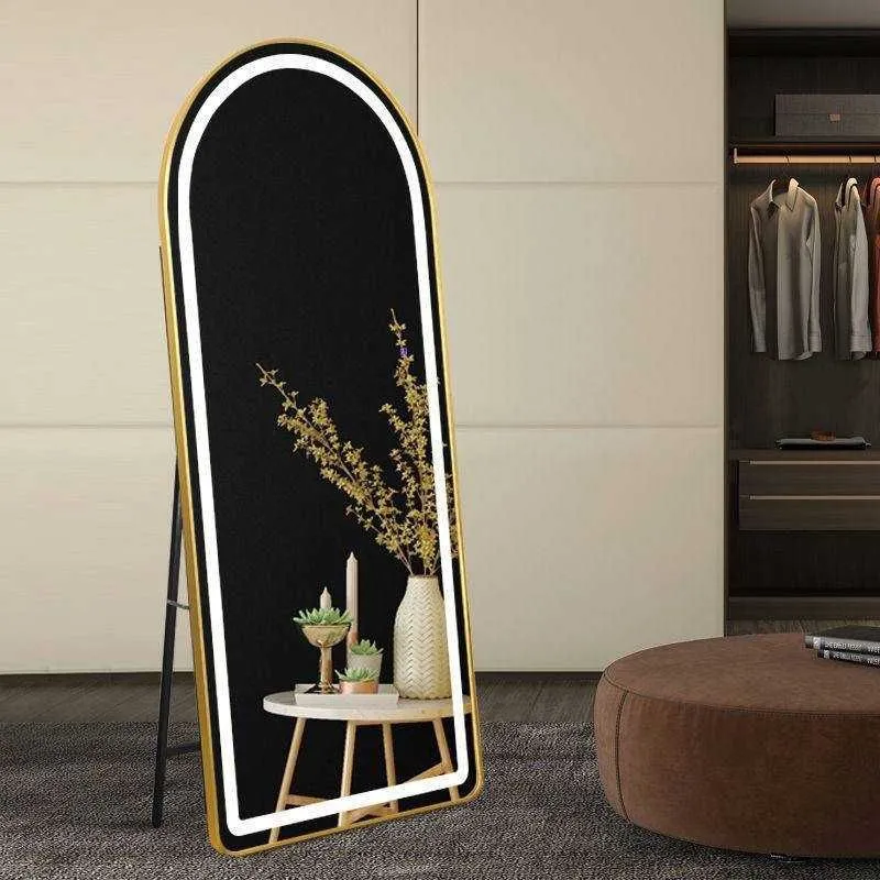 LED yoritgichli arkali oyna 170x60 sm oltin ramkali uy yoki xona uchun — фото 3