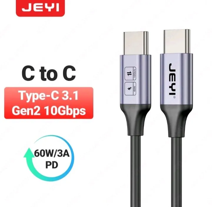 Кабель USB 3.1 Gen 2 , JEYI, 10 Gb, 10 Гбит, 60 w Кабель USB 3.1 Gen 2 , JEYI, 10 Gb, 10 Гбит, 60 w