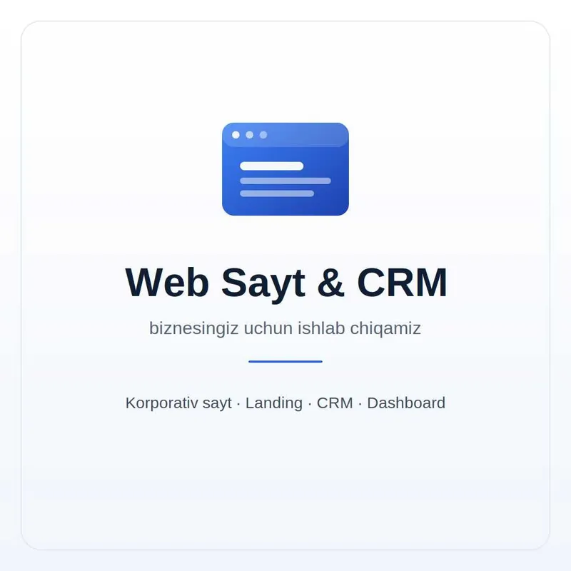 Web sayt va CRM sistema yaratamiz 1