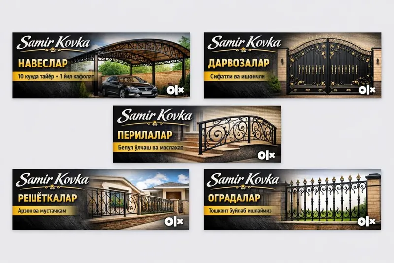 Навес, Дарвоза, Перила – Сифатли ковка | 1 йил кафолат