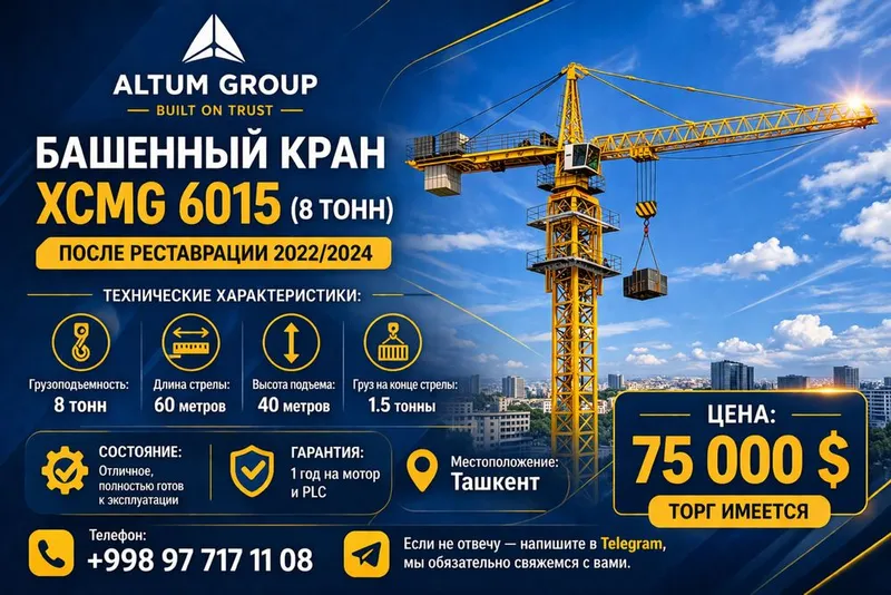 Башенный кран XCMG 6015 8 тонна Minora kran Zoomlion XCMG Башенный кран XCMG 6015 8 тонна Minora kran Zoomlion XCMG