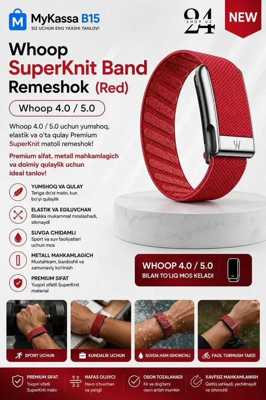 Whoop SuperKnit Band Remeshok (Red) / Dastavka / New Whoop SuperKnit Band Remeshok (Red) / Dastavka / New