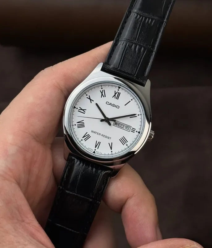 Оригинальные часы Casio на кожаном ремешке - Коробка, Документ