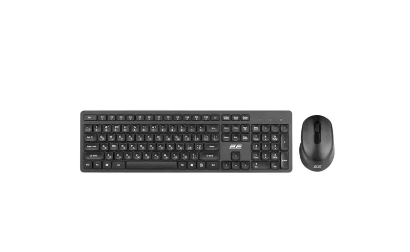 | Комплект 2E MK420 WL Black беспроводная клавиатура и мышь 1 | Комплект 2E MK420 WL Black беспроводная клавиатура и мышь 1