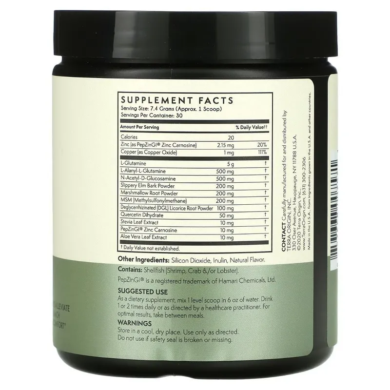 Terra Origin, HEALTHY GUT Gastrointestinal Supplement, Mint 222g — фото 1