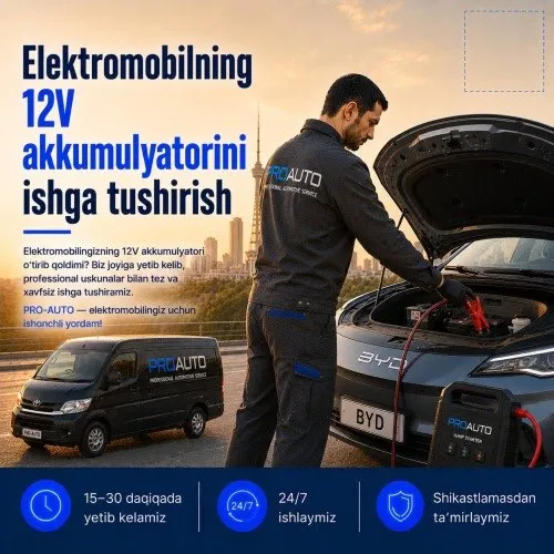 Прикурить электромобиль в Ташкенте 2