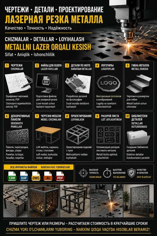 Чертежи, DXF, CDR CorelDRAW, детали, проектирование, лазерная резка