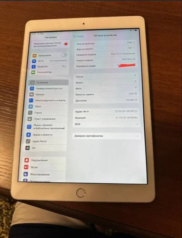 Ipad 7 silver.