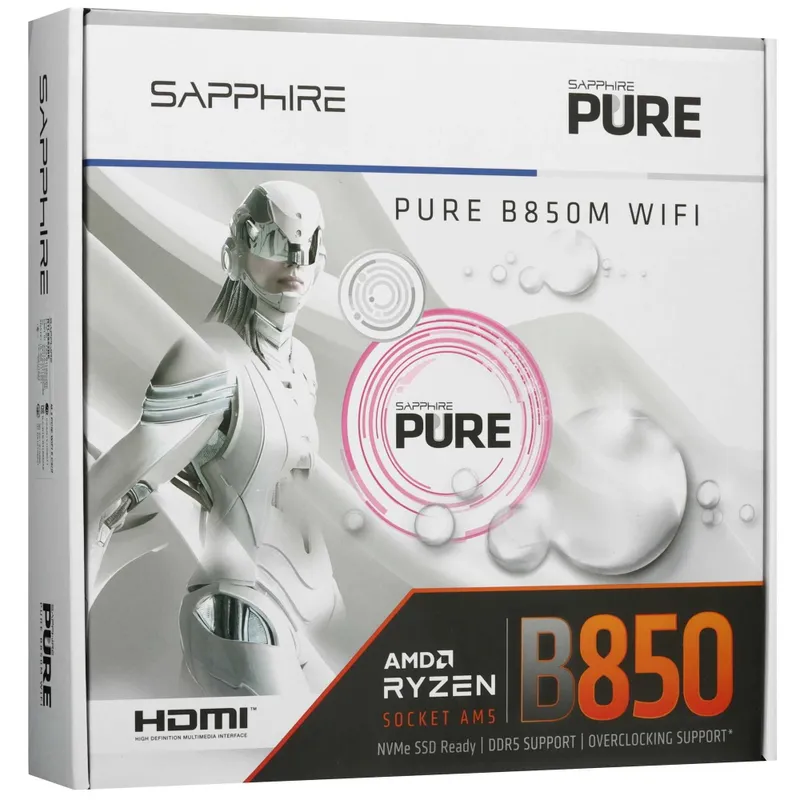 - Материнская плата MB SAPPHIRE AMD AM5 PURE B850M WIFI DDR5 4