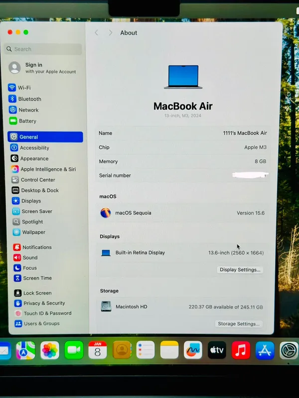 MacBook Air M3 Full Box- Yangi noutbuk (Makbuk-Apple) 5 MacBook Air M3 Full Box- Yangi noutbuk (Makbuk-Apple) 5