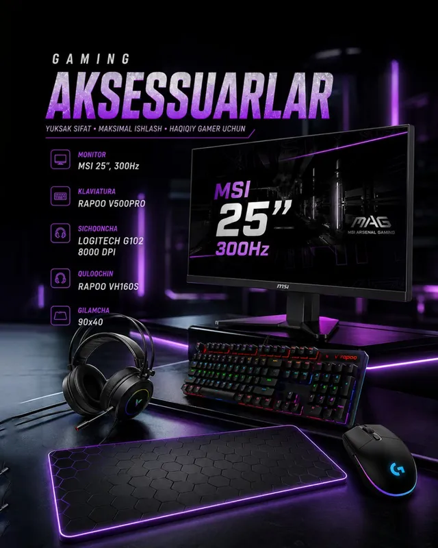 To‘liq gaming set-up (tizimli blok + monitor + periferiyalar) — фото 2