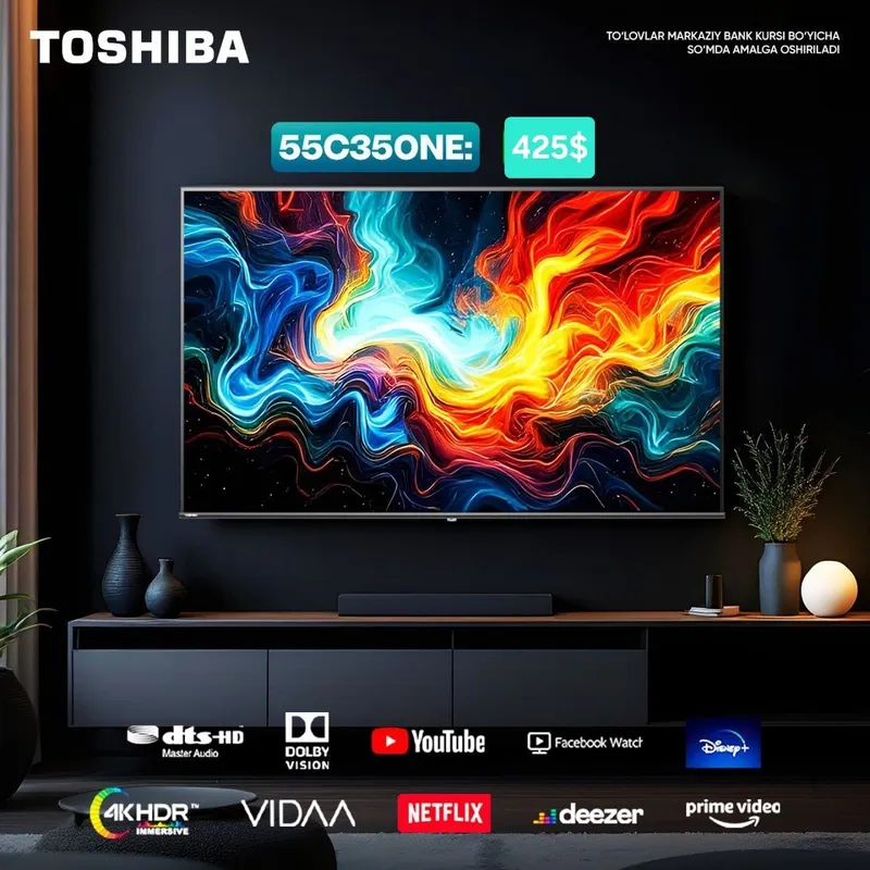 Телевизор Toshiba TV 4K QLED / Televizor / Телевизор 3