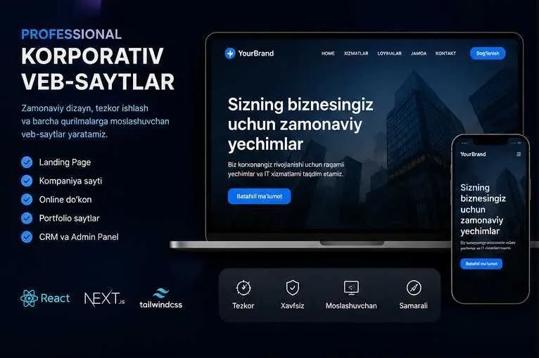 Professional Web Saytlar | Telegram Bot | Biznesni Avtomatlashtirish 1 Professional Web Saytlar | Telegram Bot | Biznesni Avtomatlashtirish 1