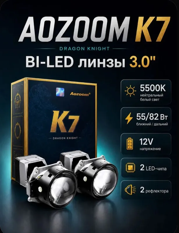 Aozoom K7 Bi-LED linzalari Aozoom K7 Bi-LED linzalari