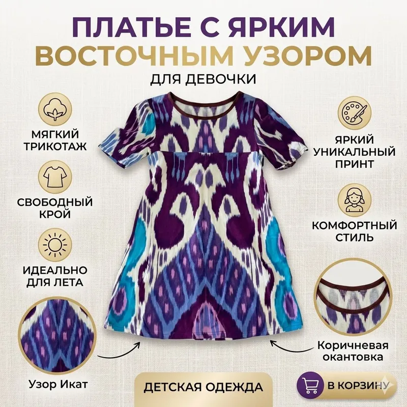 Летнее платье для девочки 5-6 лет Летнее платье для девочки 5-6 лет