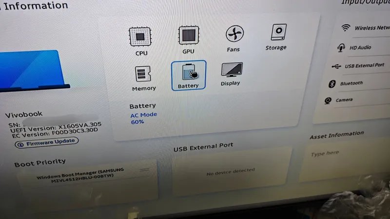 ASUS Vivobook 16 X1605VA qismlarga ajratish uchun, ehtiyot qismlar uchun 4