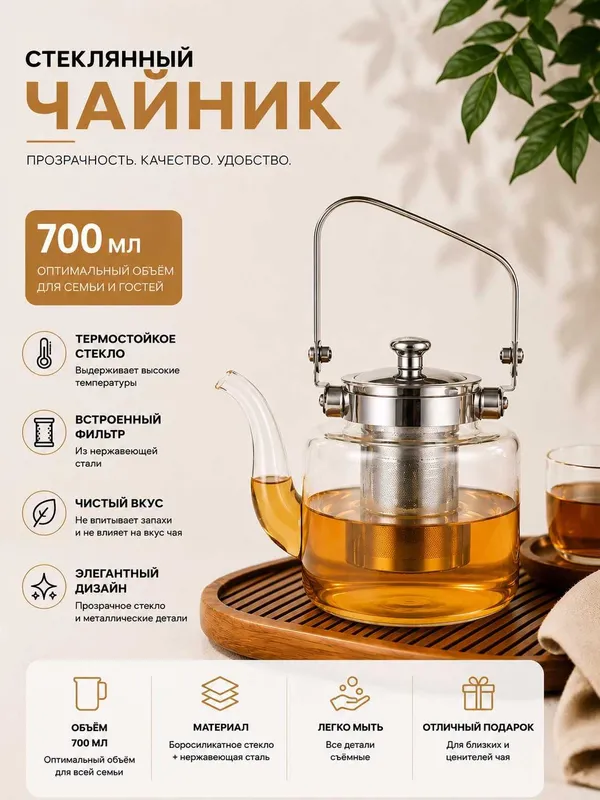 Стеклянные чайники для пикника