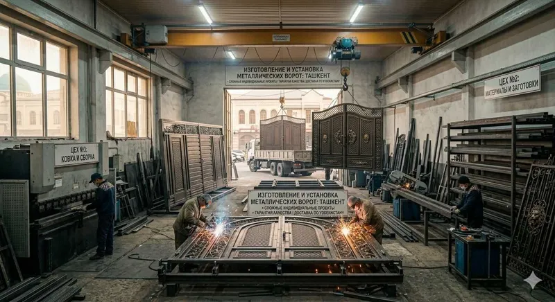 Стальные железные Металлические ворота Temir darvoza Навес решетка