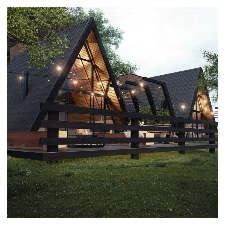 A-frame uyning tashqi konturi 300 $/m² dan 3
