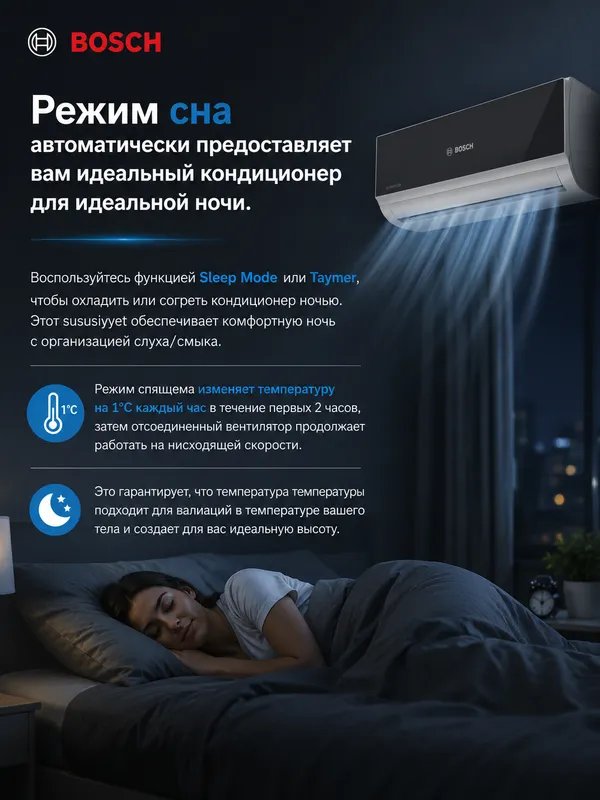 Сплит-система BOSCH ASI12XB30U инверторная до 35м² — фото 4 Сплит-система BOSCH ASI12XB30U инверторная до 35м² — фото 4