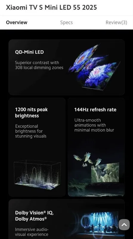Телевизор Xiaomi 55 QD-MiniLED Google TV Smart 4K 144Hz 2