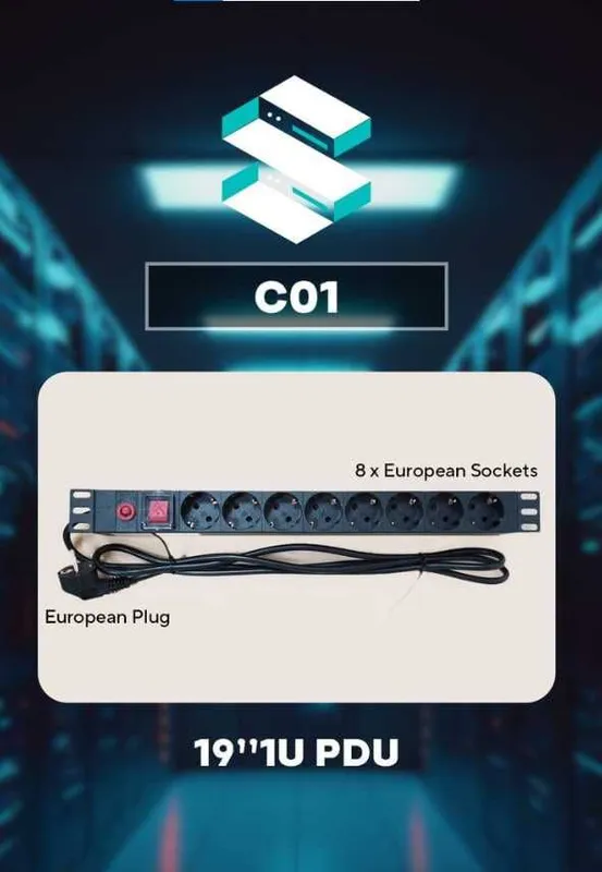 Удлинитель C01 , C02 , C03 , C04 19'' 1U PDU