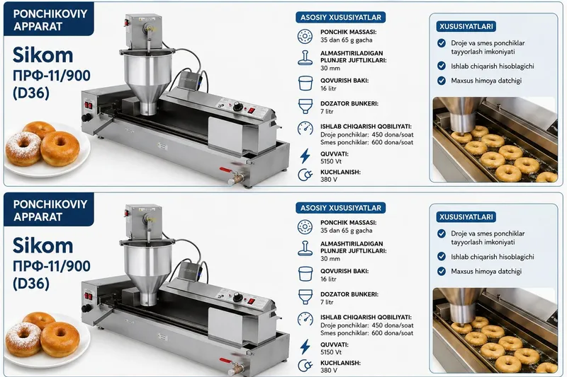 Sikom PRF-11/900 (D36) professional ponchik apparati. 2 Sikom PRF-11/900 (D36) professional ponchik apparati. 2