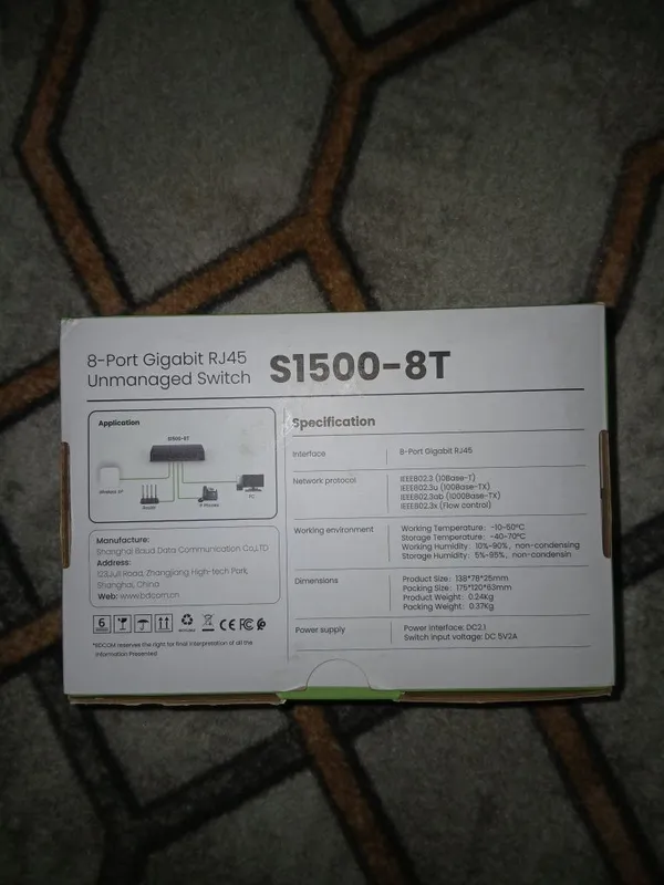 сетевой коммутатор (Ethernet Switch). 8 portli tarmoq kommutatori 3