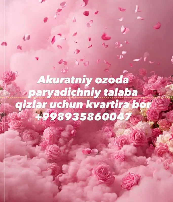 Kvartira arendaga beraman Talaba qizlar uchun