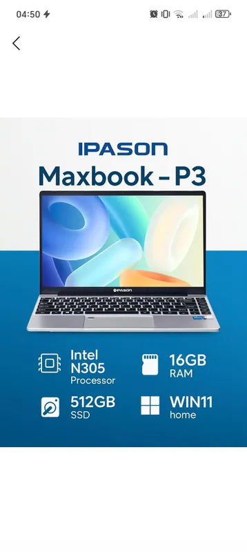 Noutbook IPASON Maxbook - P3, I3-N305 Processor. 1