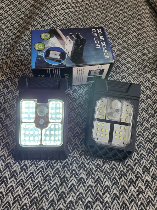 Quyosh batareyasida ishlaydigan LED lampa, qisqichli 2