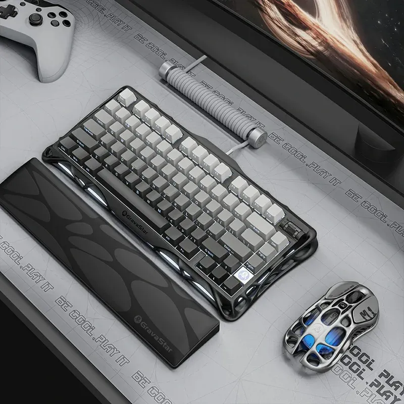 Клавиатура игровая Gravastar Mercury K1 Gradient Black, механическая, Kailh Cherry Pink, RGB, 80 key — фото 7