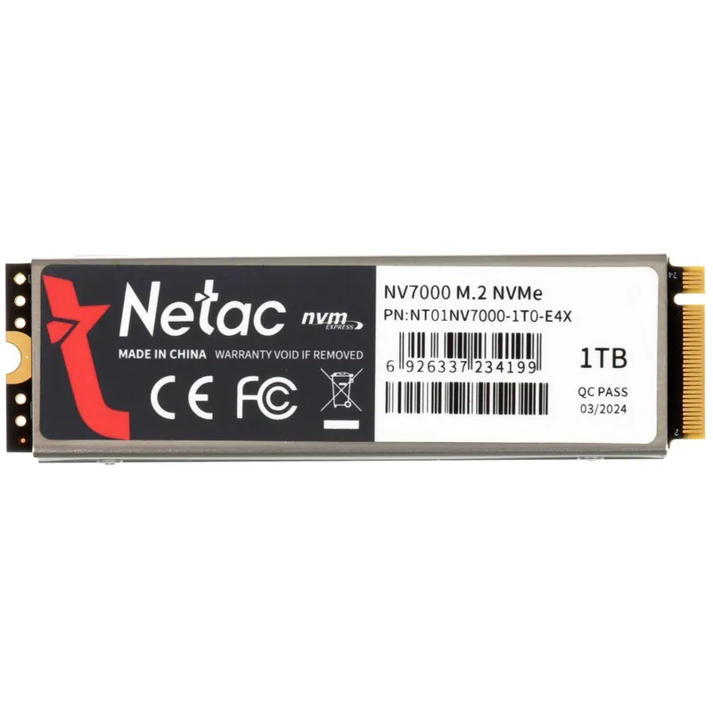 - Твердотельный накопитель SSD M.2 1TB Netac N930E / NV2000 NVMe PCIe 2