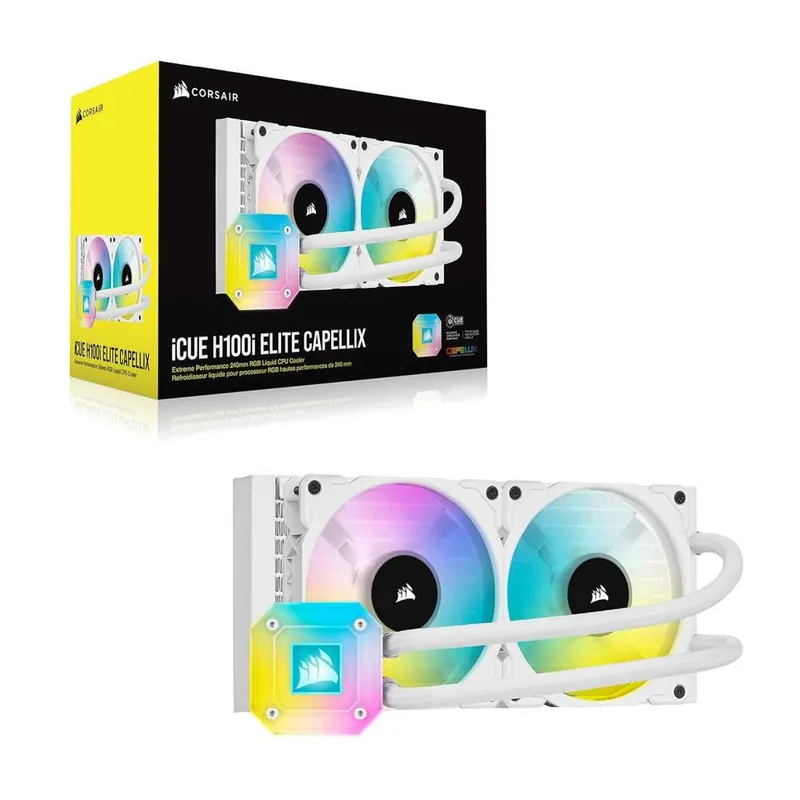 !Suyuq sovutish tizimi Corsair iCUE H100i ELITE CAPELLIX White 240mm |QQS bilan narx 2