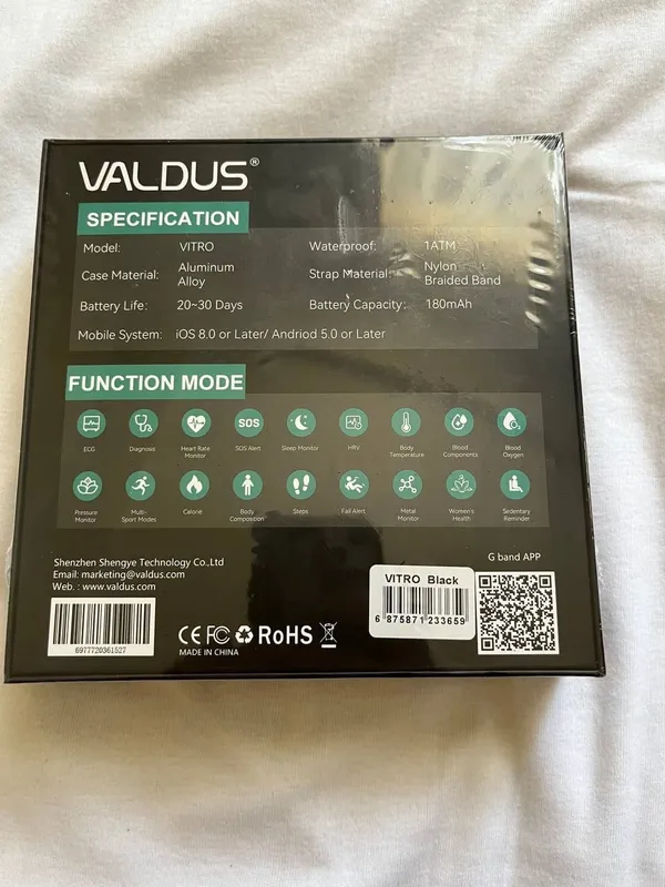 Yangi aqlli braslet Valdus Vitro Black ECG sensor — фото 1