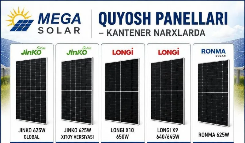Солнечные панели Jinko 625W-LONGI X10-JINKO X9 1 Солнечные панели Jinko 625W-LONGI X10-JINKO X9 1