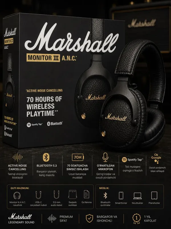 Marshall Monitor III A.N.C. • Dastavka • New Marshall Monitor III A.N.C. • Dastavka • New