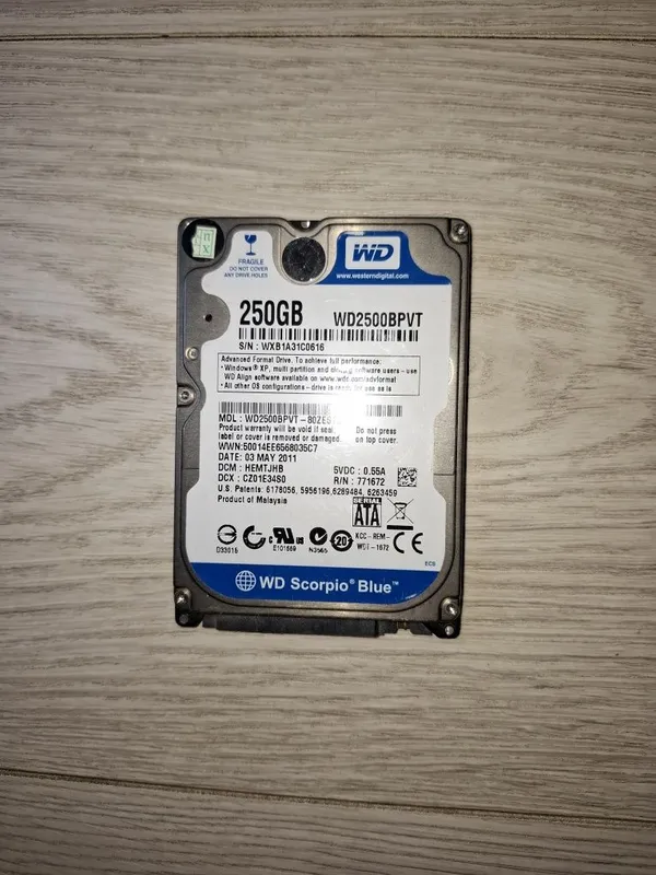 Kompyuter uchun 250 gb xotira