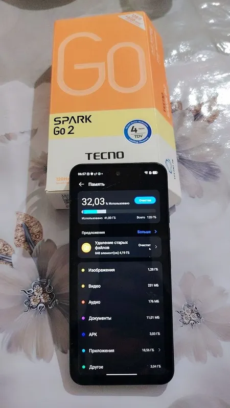 Продам телефон Tecno Spark Go 2 новый 1 месяц пользования 128гб
