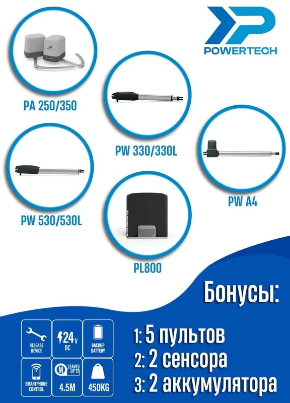 Автоматика для распашных ворот Powertech — фото 3
