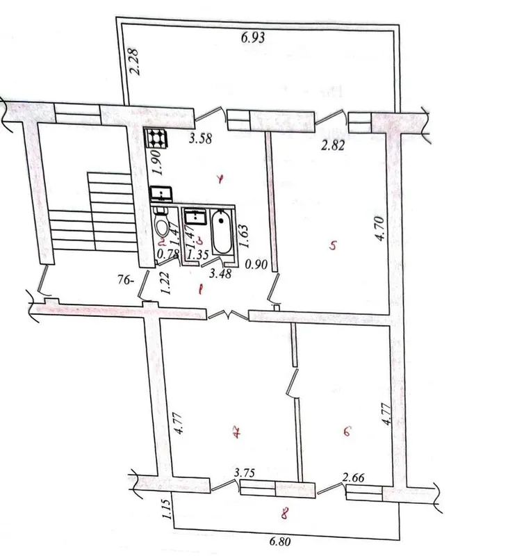 Продам 3 ком Чирчик 77 серия 85 кв №Ш64 9