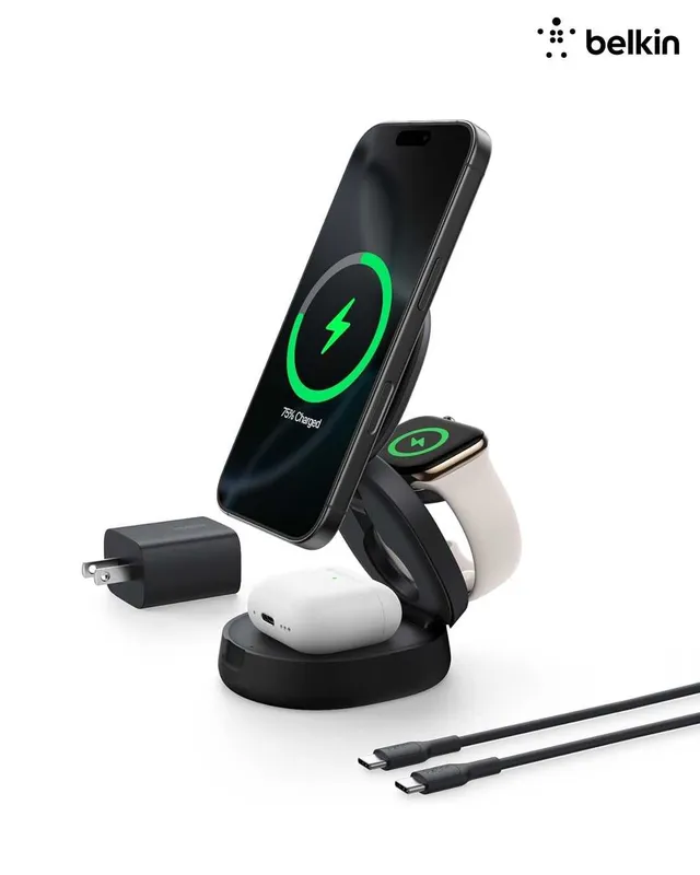 Беспроводная зарядка Belkin 3-in-1 Convertible Charging Stand — фото 1