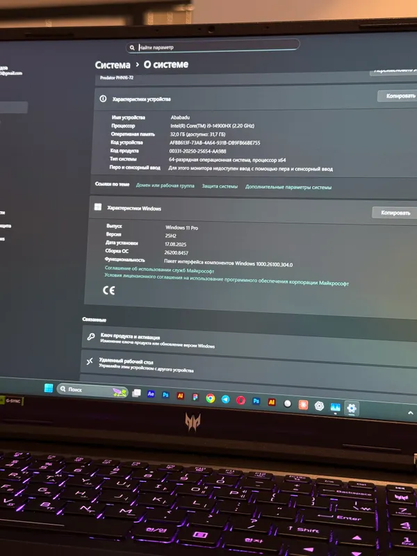 Acer Predator Helios Neo 16 i9 14900hx RTX4060 — фото 3