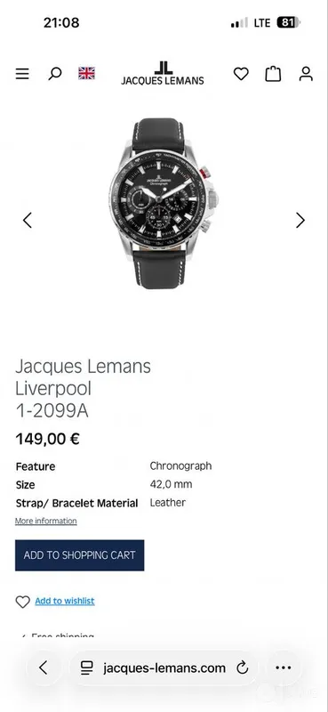 Original Jacques Lemans 1-2099 Liverpool 1 Original Jacques Lemans 1-2099 Liverpool 1